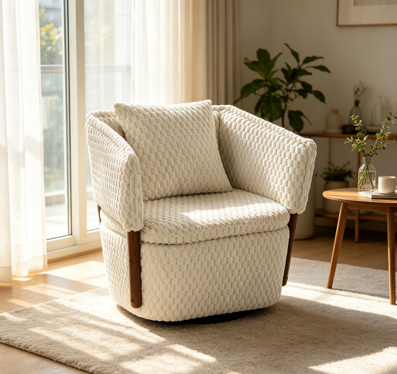 Mid Century Modern Accent Chair with Solid Wood Frame by HouseOfZazla