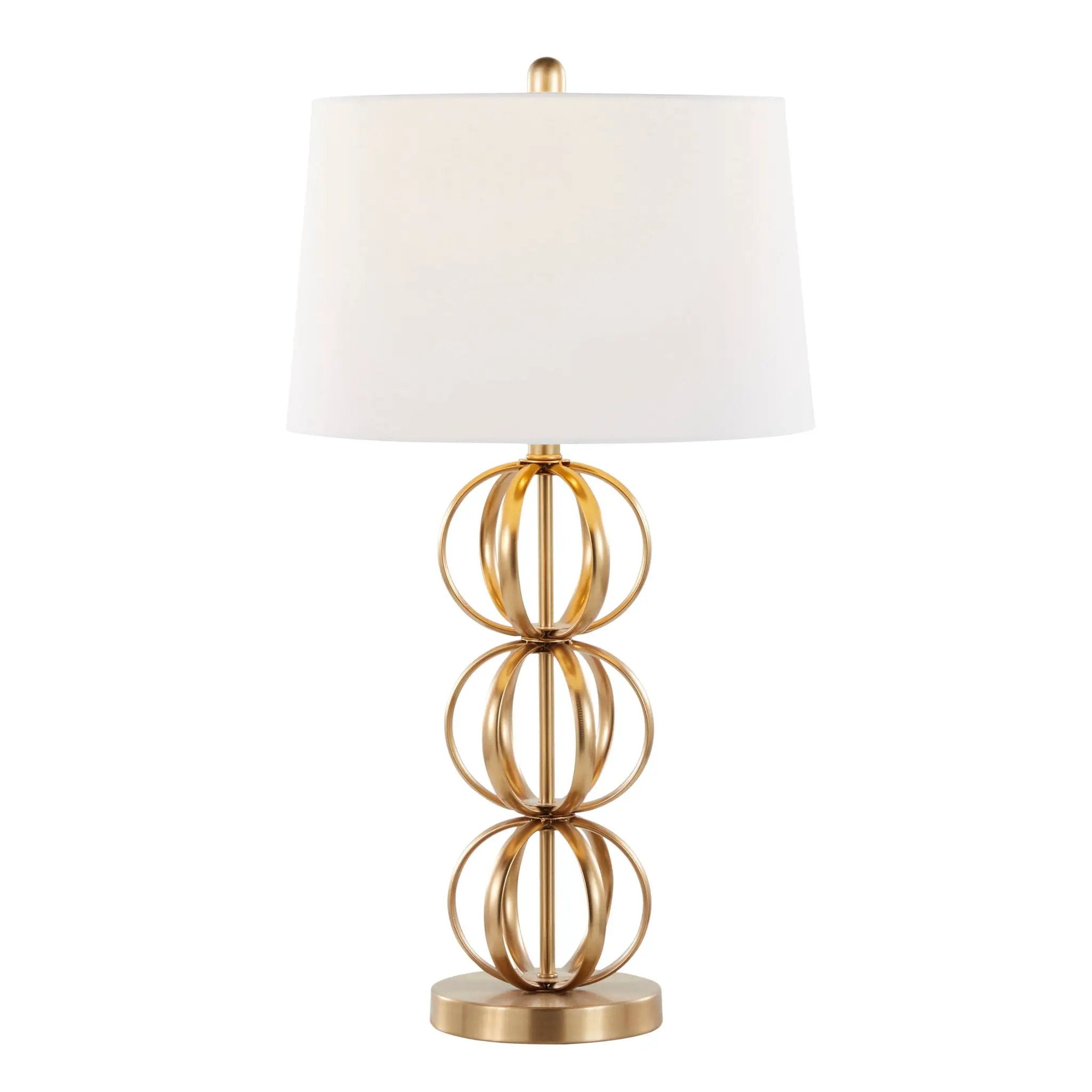 Linx - Contemporary Table Lamp (Set of 2) - Gold / White by HouseOfZazla