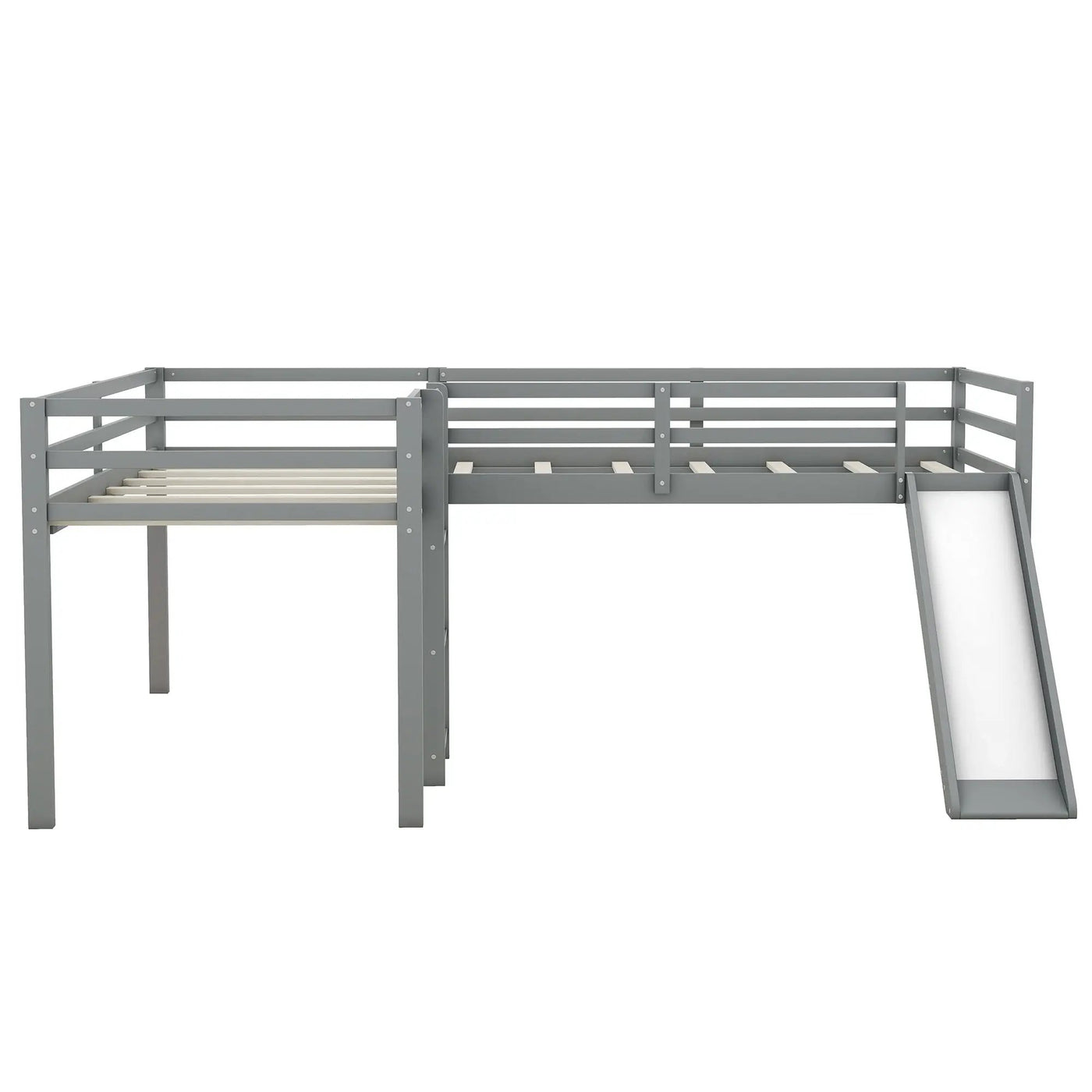L Shaped Loft Bed With Ladder And Slide by HouseOfZazla