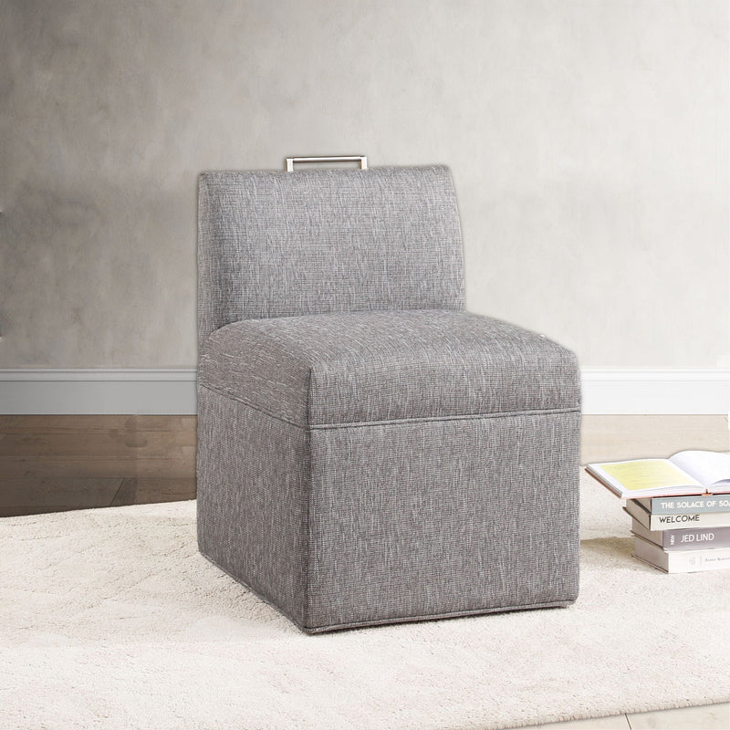 Della - Upholstered Castered Chair - Gray by HouseOfZazla