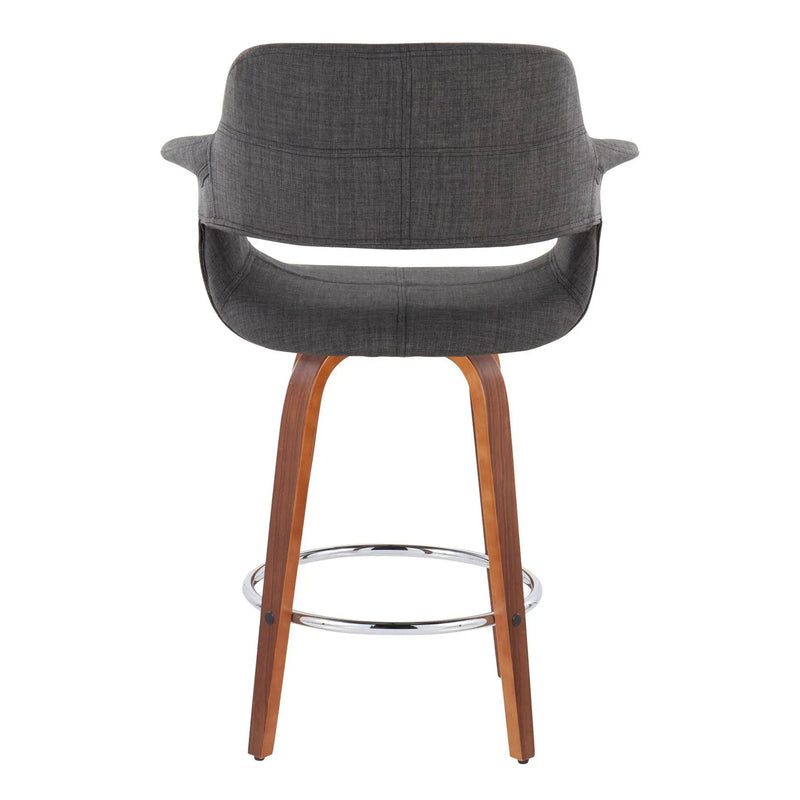 Vintage Flair - Mid-Century Modern Fixed Height Counter Stool With Swivel With Round Footrest (Set of 2) by Unique Piece Furniture