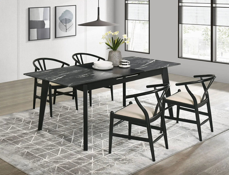 Crestmont 5-piece Extension Leaf Dining Table Set Black by Unique Piece Furniture