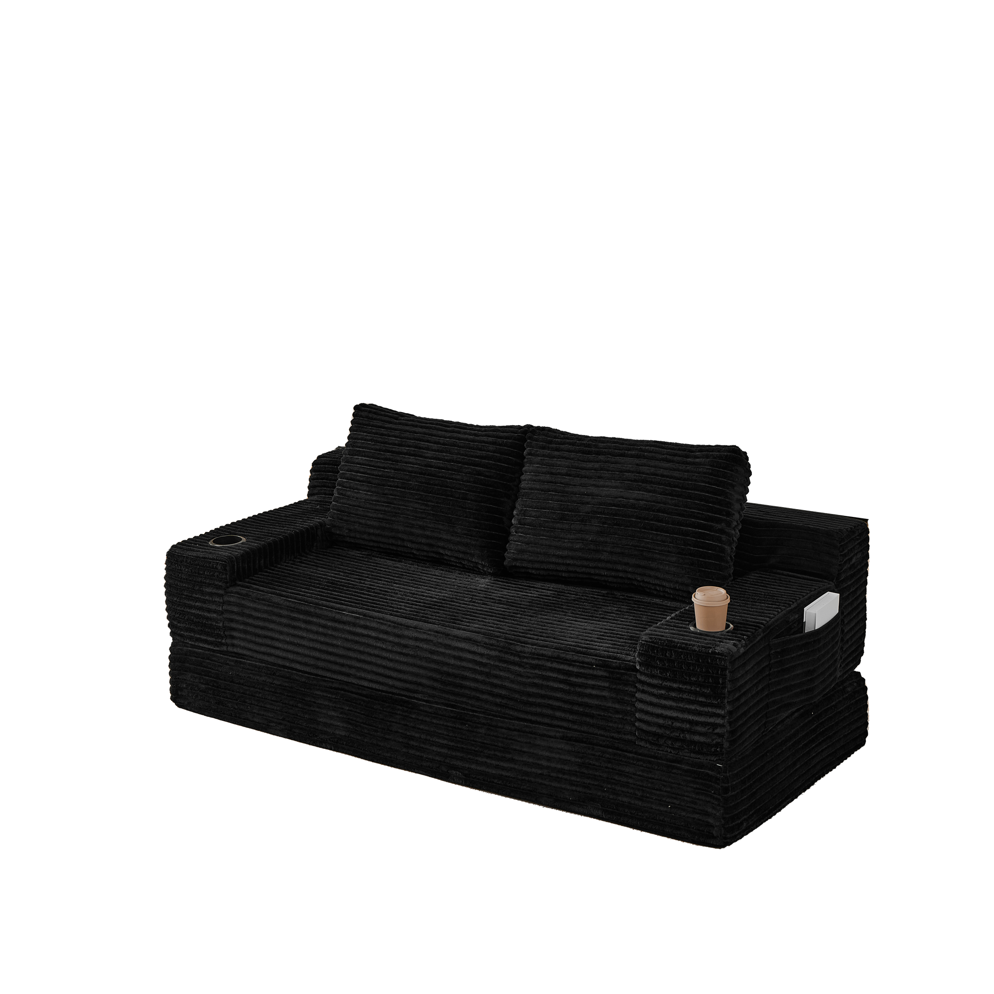 70.8-Inch Corduroy Two-in-One Sofa Bed by HouseOfZazla