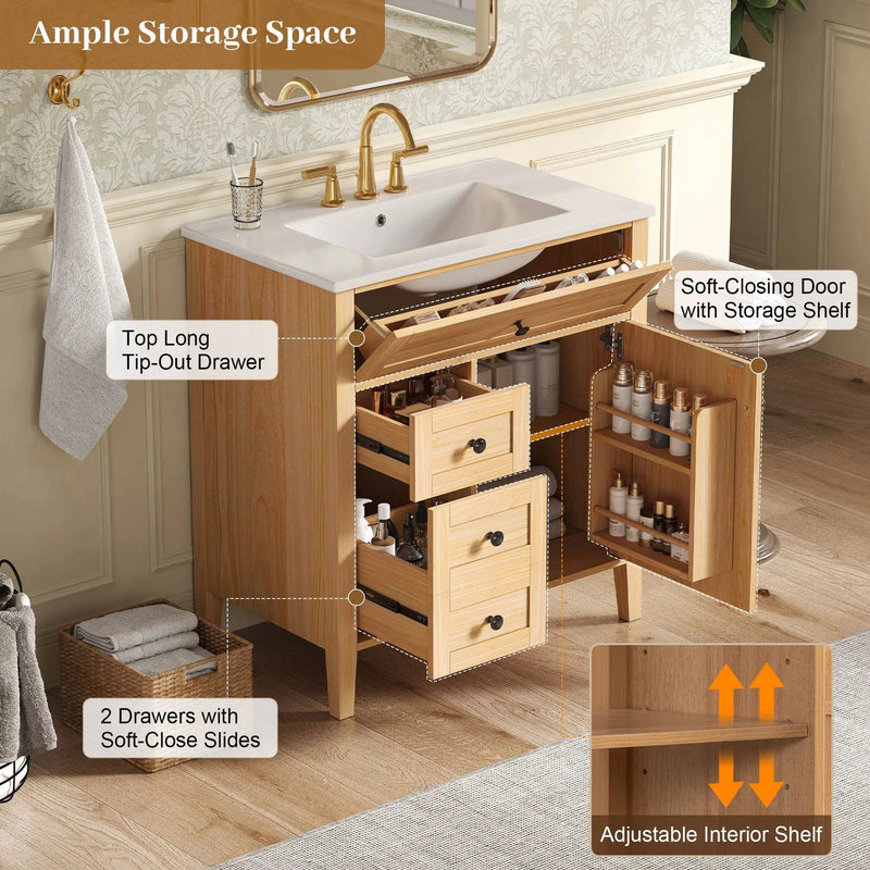 Bathroom Vanity With Sink, Soft Closing Cabinet by HouseOfZazla