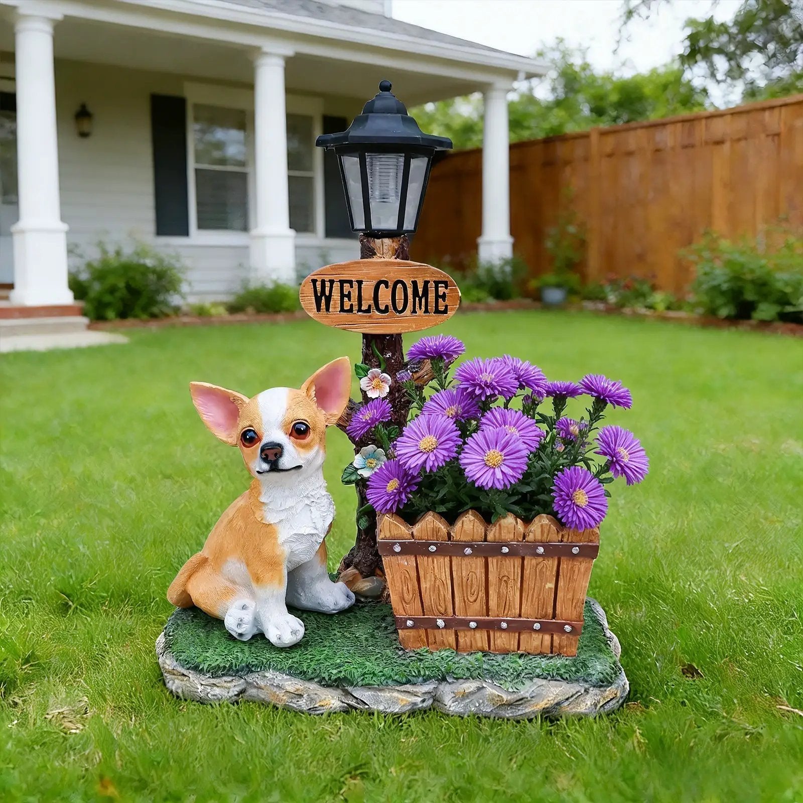 Sitting Chihuahua Dog Planter Statue by HouseOfZazla
