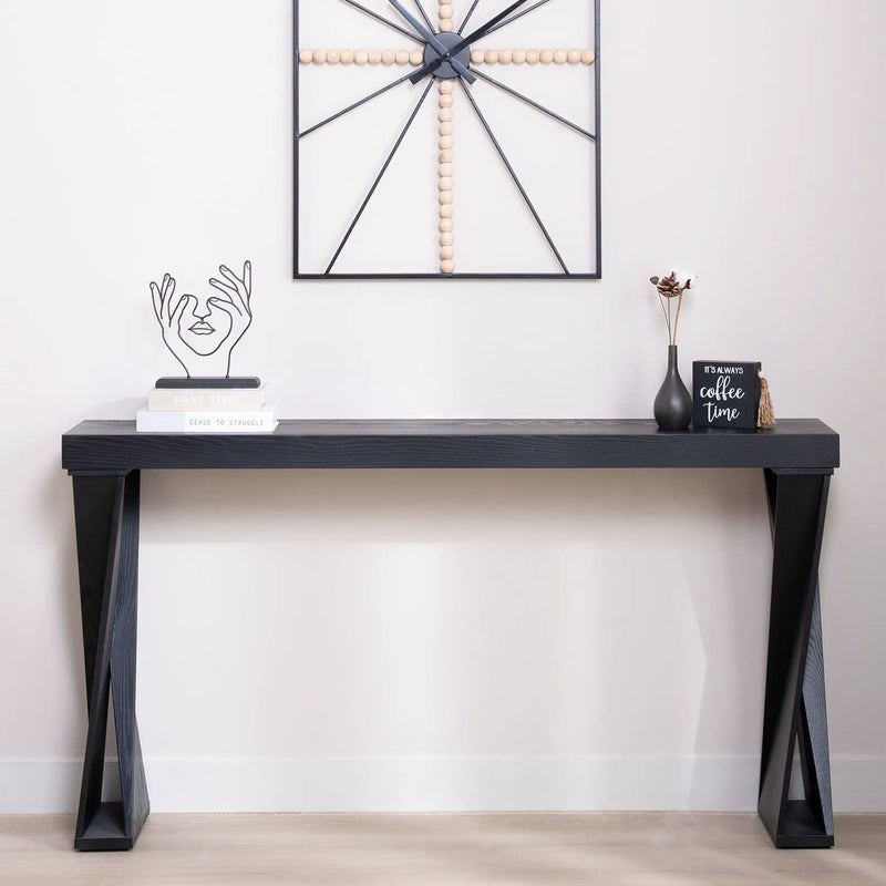 Console Table With Crossed Legs For Hallway - Black