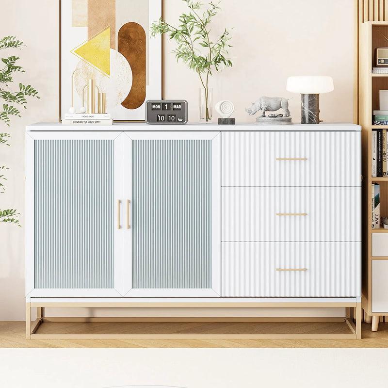 Murphy Bed With Frosted Glass Doors Design, Fake Drawers, Metal Legs by HouseOfZazla