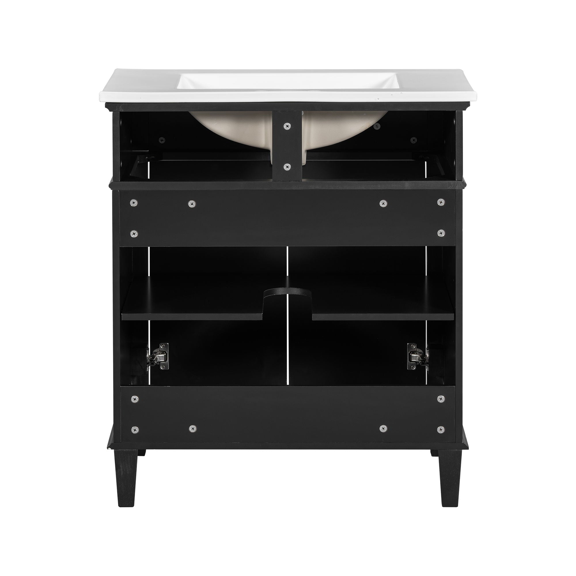 Bathroom Vanity With Ceramic Basin, Soft Close Door And Adjustable Shelves by HouseOfZazla