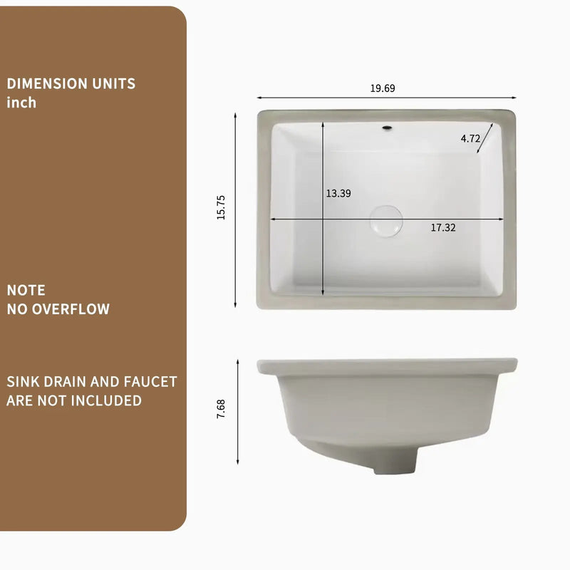 Rectangular Undermount Bathroom Sink by HouseOfZazla