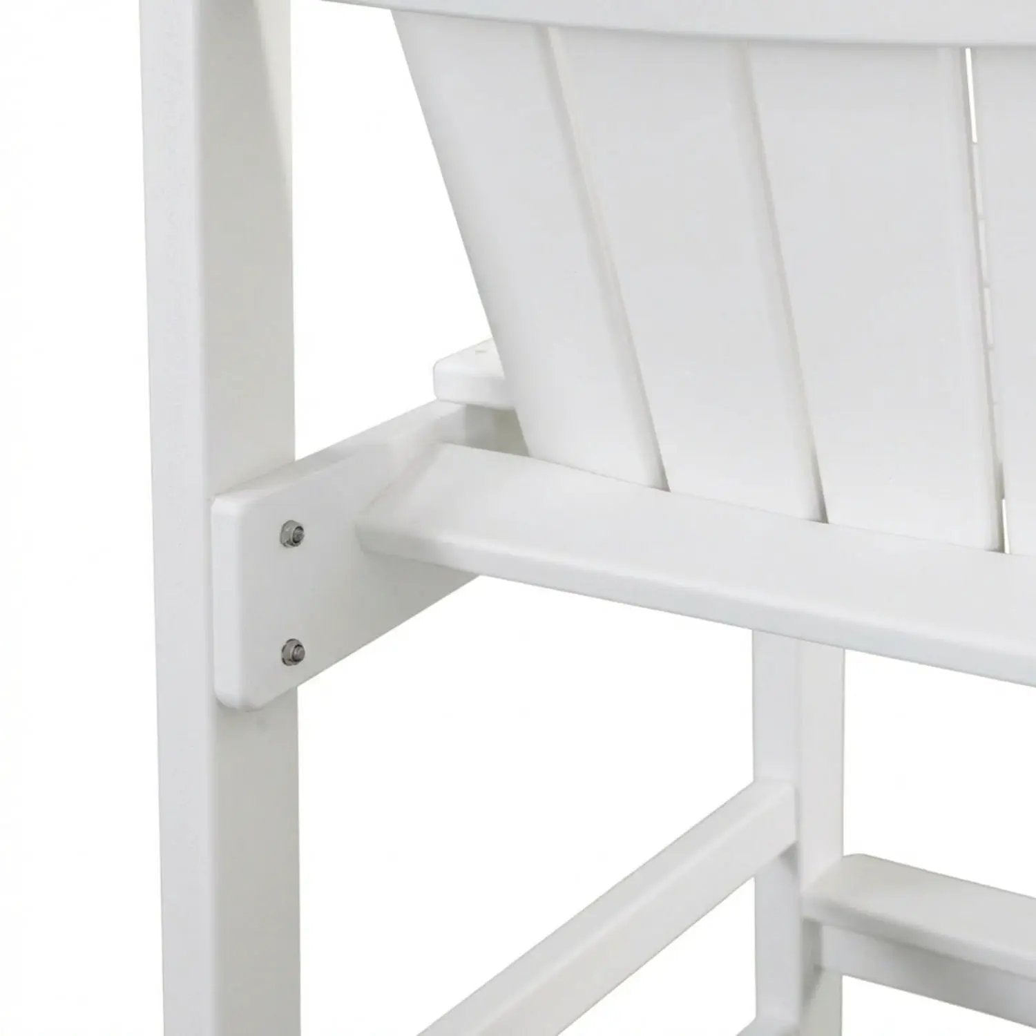 Outdoor Bar Height Adirondack Patio Chair With Cup Holder And Armrests All Weather UV Resistant - White by HouseOfZazla