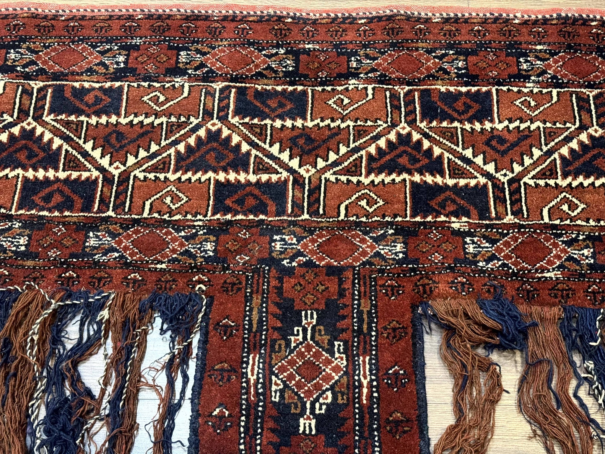 Antique Afghan Beshir Tent Header Textile Rug, Tribal Collectible, Wool by Jewel Rugs