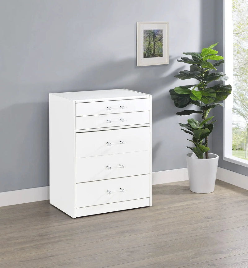 Danbury 3-drawer Makeup Vanity & Stool Set White High Gloss by Unique Piece Furniture