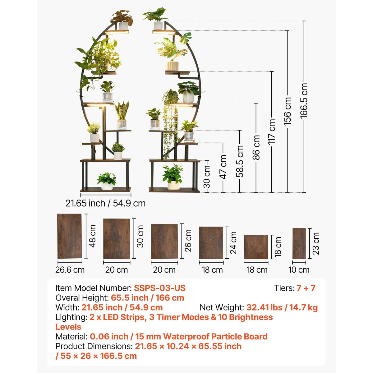 Indoor Plant Stand with Grow Lights by HouseOfZazla