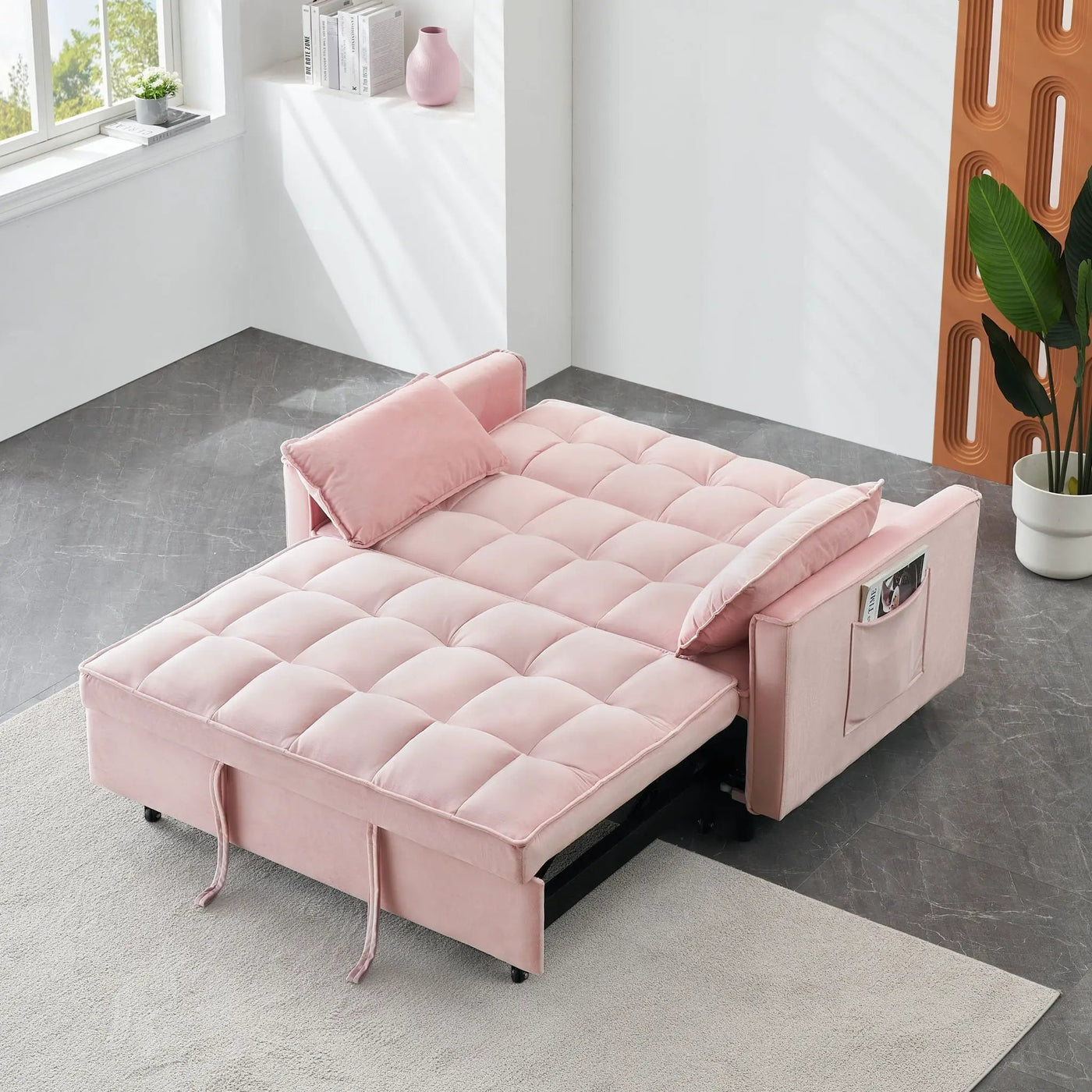 Sofa Bed With Pockets, 3 In 1 Convertible For Living Room by Unique Piece Furniture