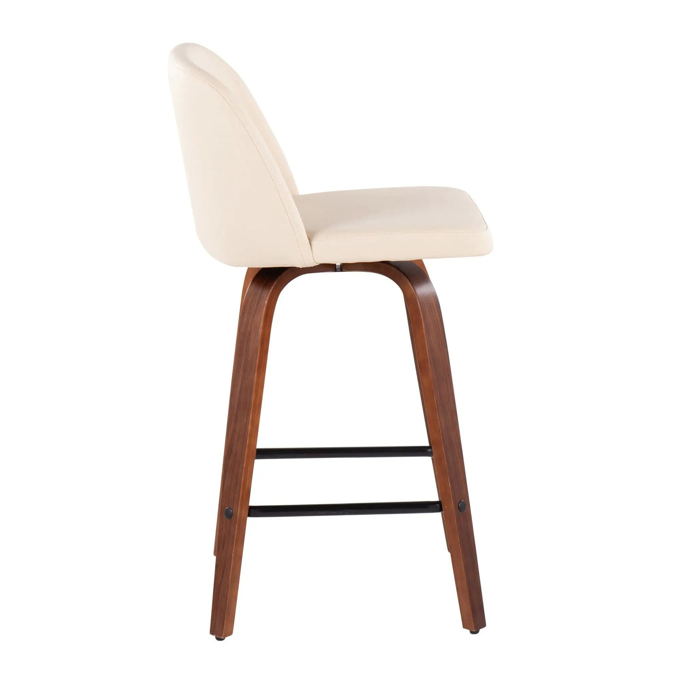Toriano - Mid Century Modern Fixed Height Counter Stool & Square Footrest (Set of 2) by HouseOfZazla