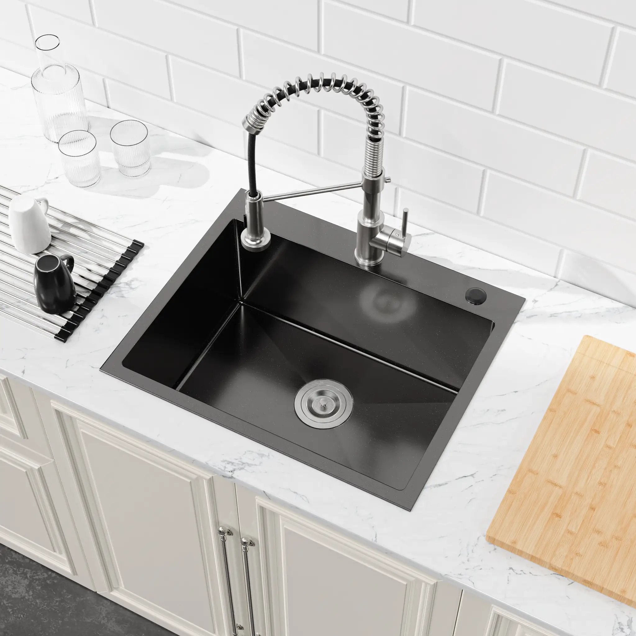 Stainless Steel Kitchen Sink, 23"x19" Single Bowl, Undermount Handmade Sink by HouseOfZazla