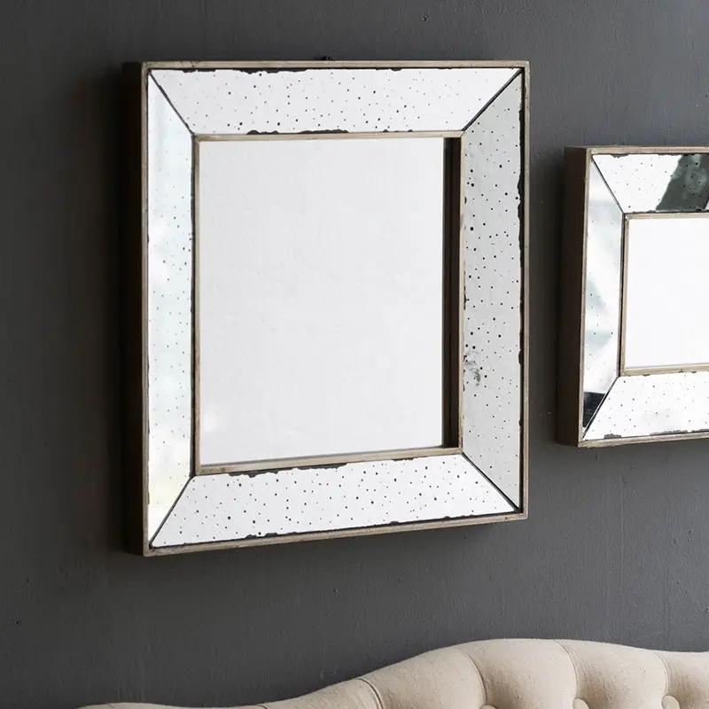 Distressed Accent Mirror, Traditional Style Framed Wall Mirror For Living Room by Unique Piece Furniture