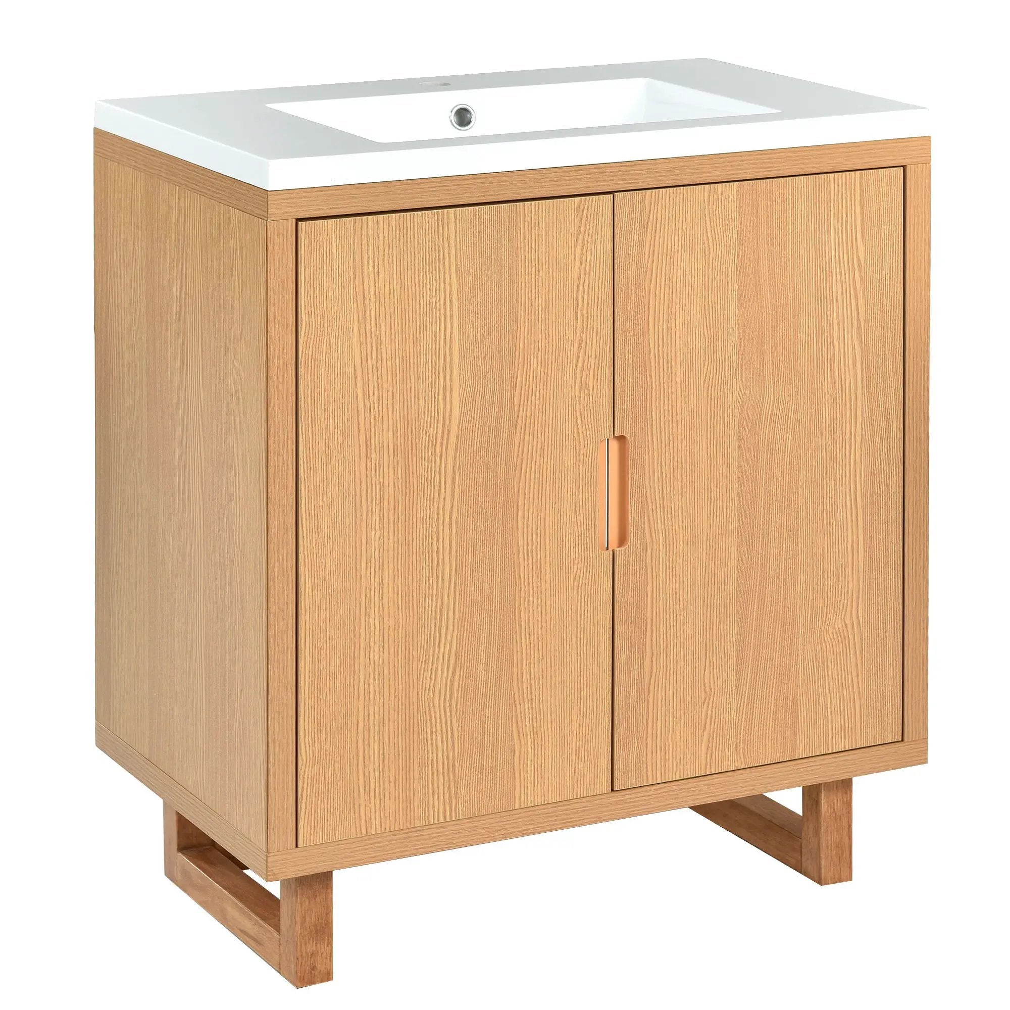 Bathroom Vanity Set With Sink, Combo Cabinet, Bathroom Storage Cabinet, Solid Wood Frame by HouseOfZazla