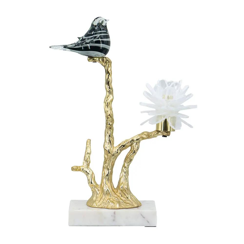 Aluminum Candle Holder With Marble Stand by Unique Piece Furniture