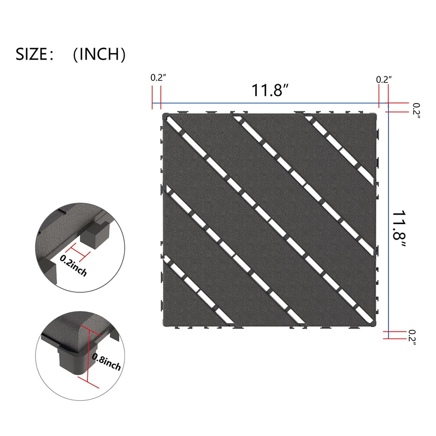 Durable Plastic Interlocking Deck Tiles, Waterproof Outdoor And Indoor Use by HouseOfZazla