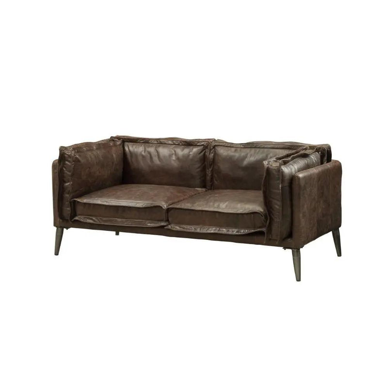 Porchester - Loveseat - Distress Chocolate Top Grain Leather by Unique Piece Furniture