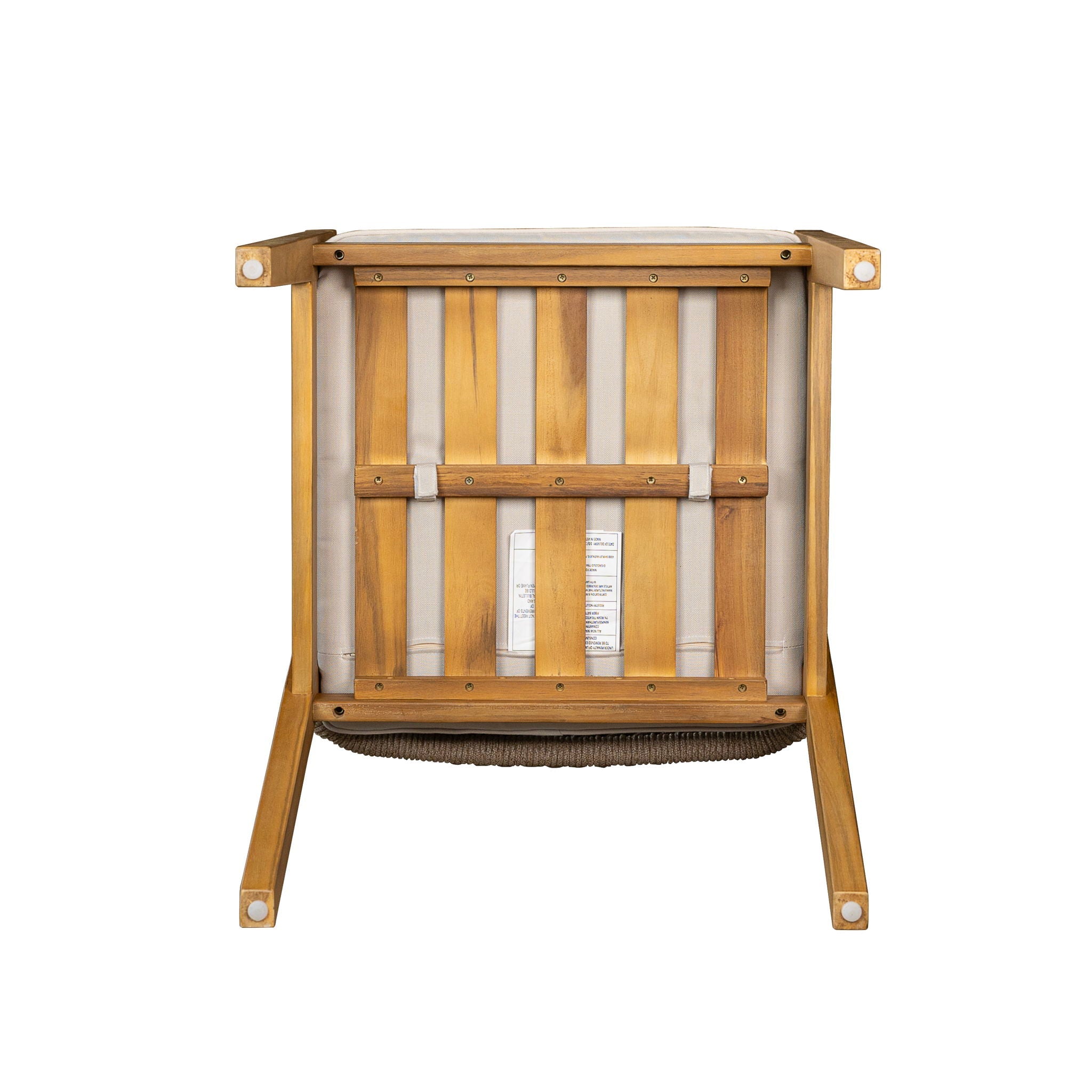 Outdoor Dining Set 1 Table 4 Chairs (Set of 5) - Teak / Beige by HouseOfZazla
