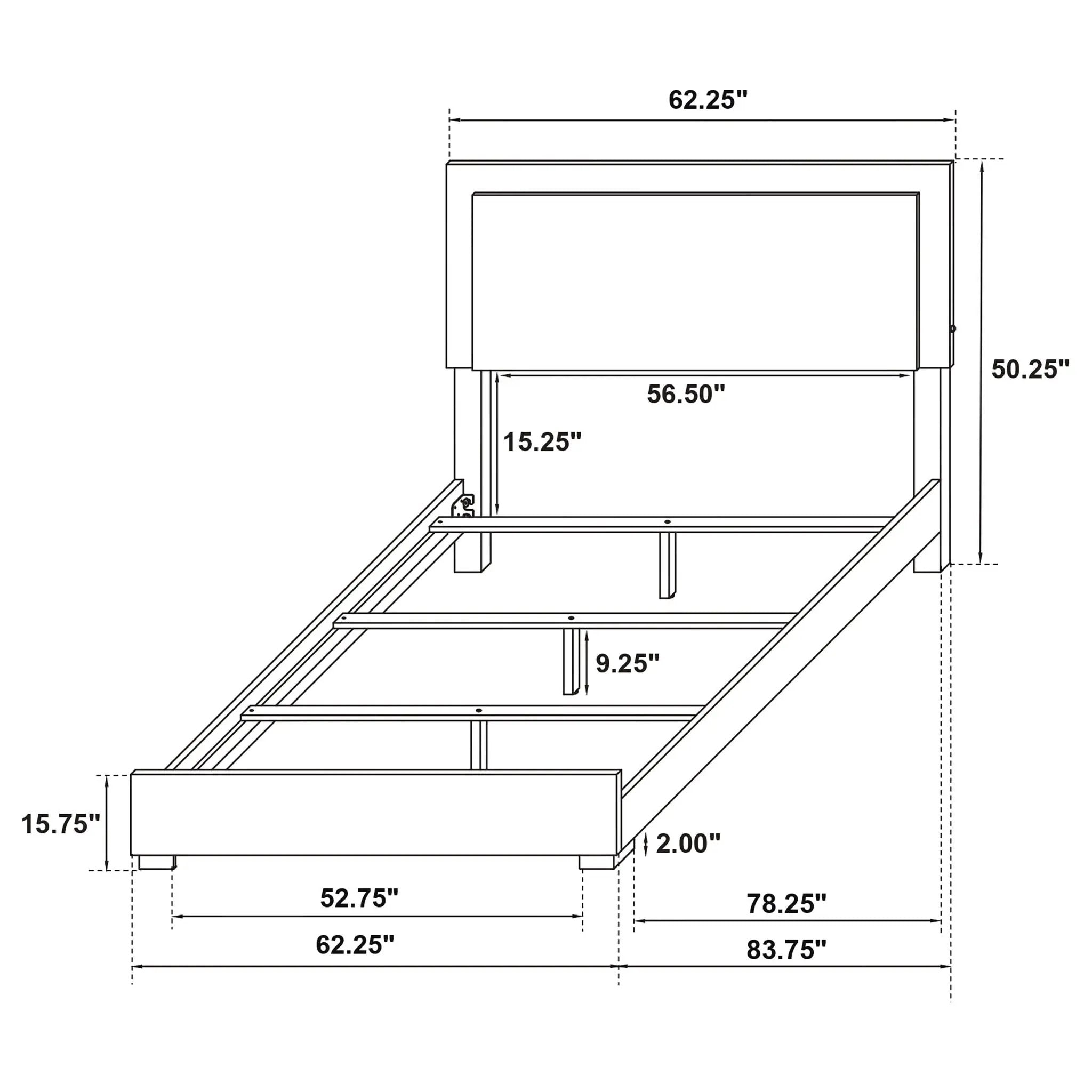 Jeremiah - LED Panel Bed With Touch Controlled Lighting