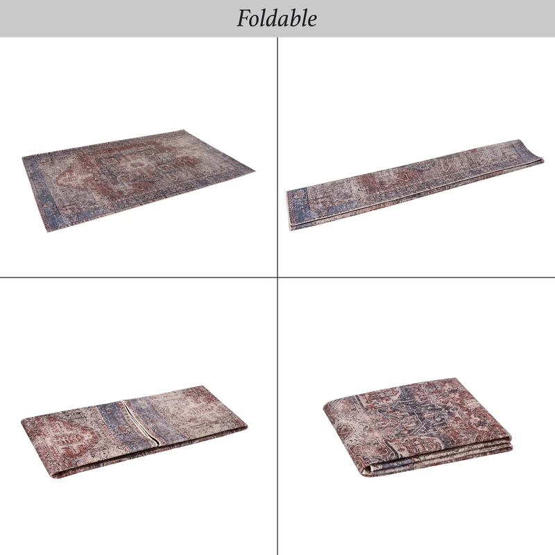 Maval Burgundy Washable Area Rug 3' x 5' by HouseOfZazla