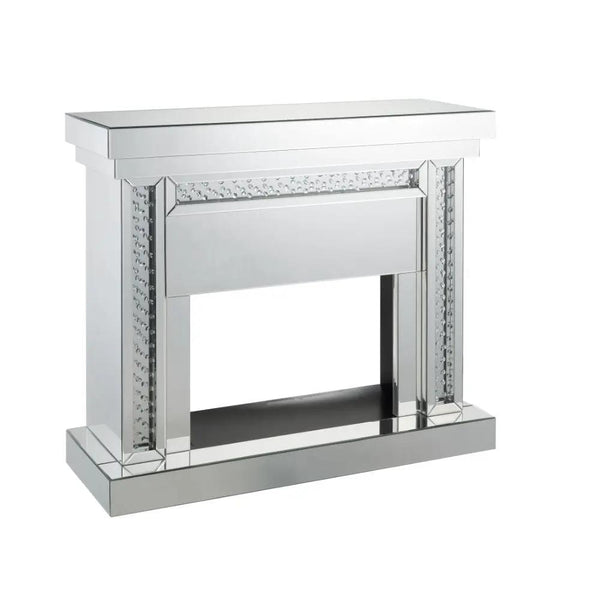Nysa - Cheminée 42 po - Miroir et faux cristaux