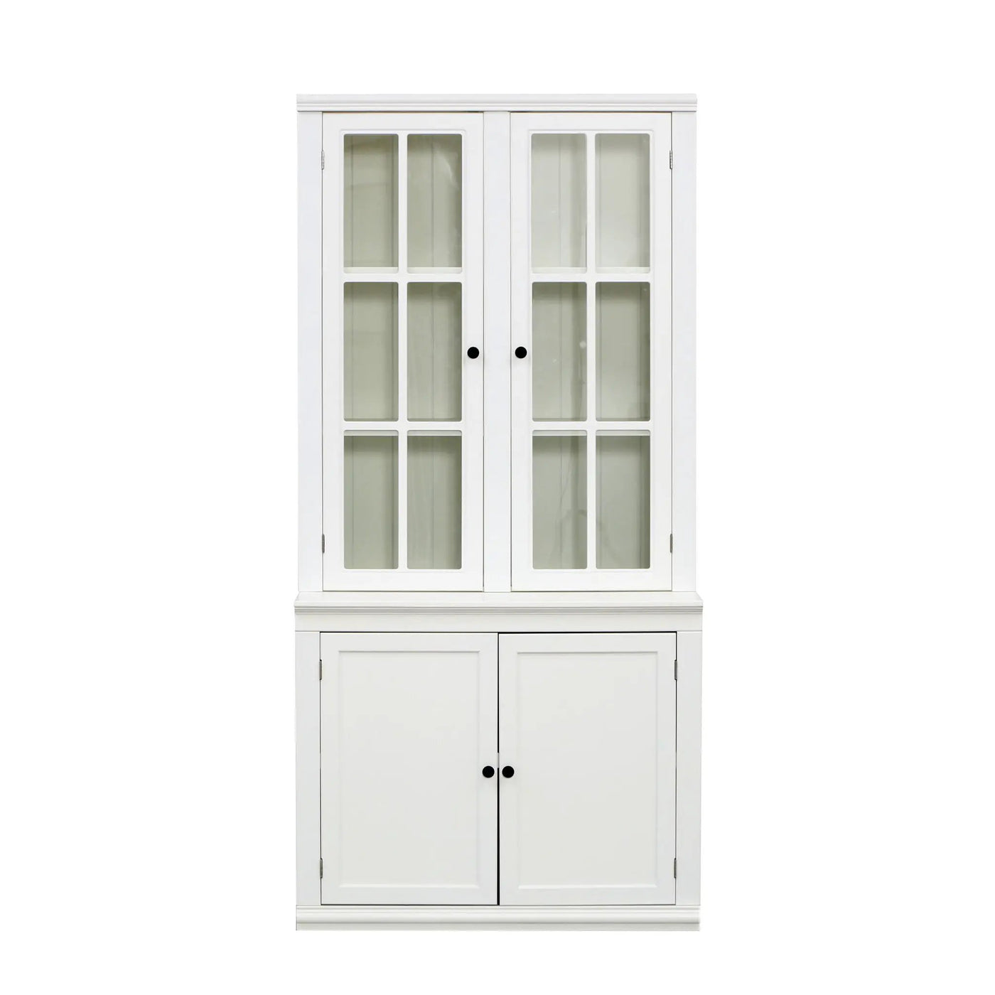 Retro Style Hutch Cabinet With Glass Door, China Cabinet For Home by Unique Piece Furniture