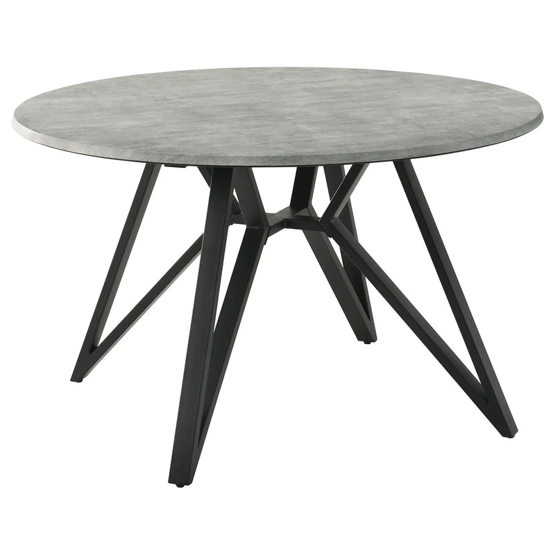 Neil 5-piece Round Dining Table Set Concrete Gunmetal by Unique Piece Furniture