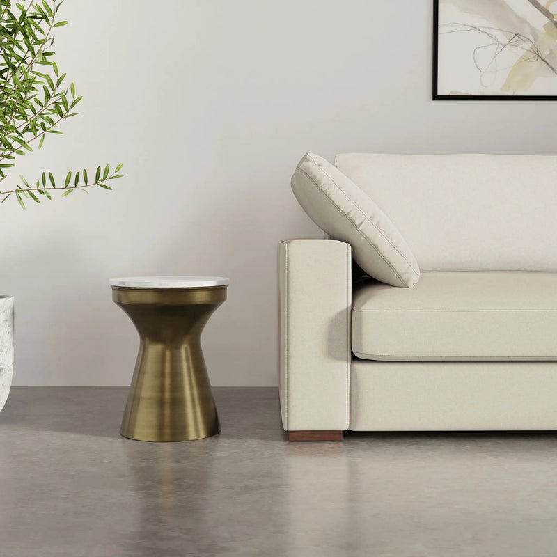 Raquel - Side Table - Antique Brass / White by Unique Piece Furniture