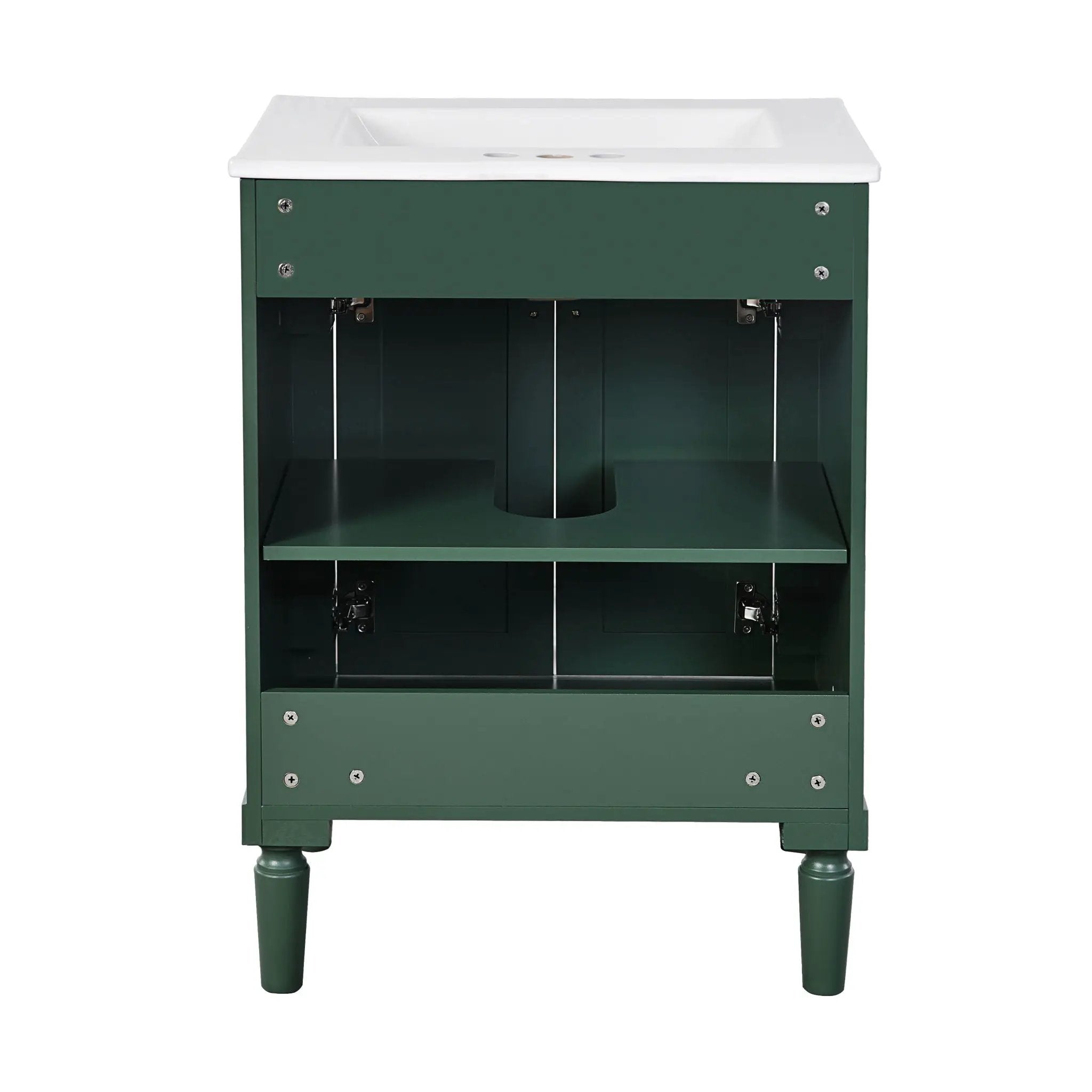 Bathroom Vanity With Top Sink, 2 Tier Storage Cabinet
