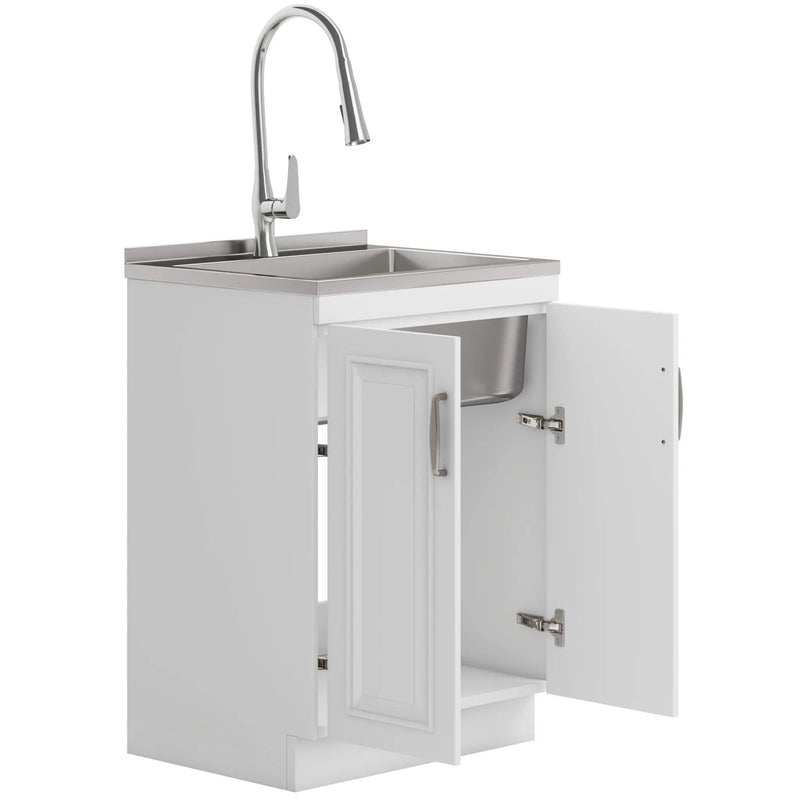 Darwin - Deluxe Laundry Cabinet With Pull-Out Faucet And Stainless Steel Sink by Unique Piece Furniture