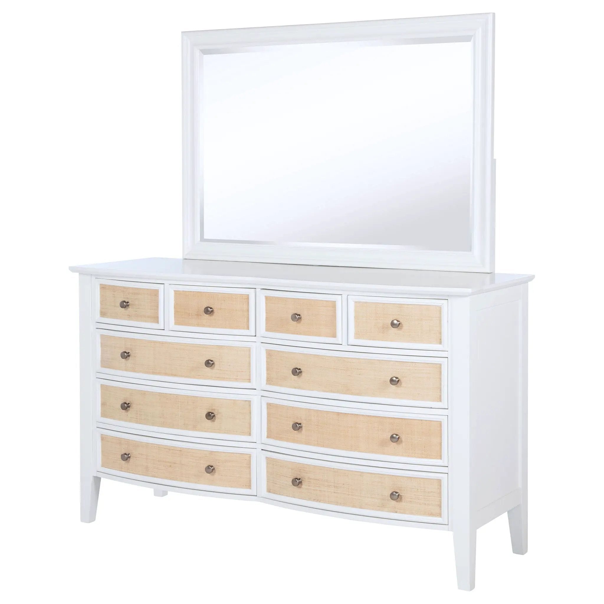 Bexhill 10-drawer Dresser and Mirror White by Unique Piece Furniture
