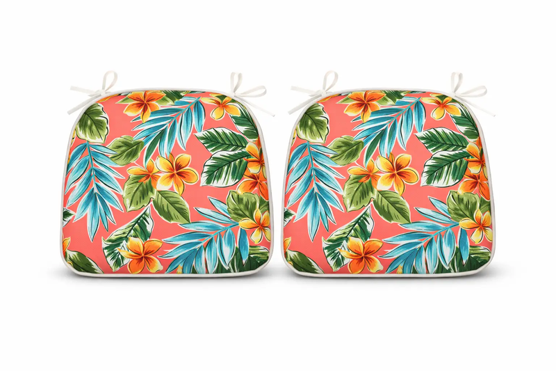 Outdoor Patio Chair Cushions Set of 4 - Bright Coral by HouseOfZazla
