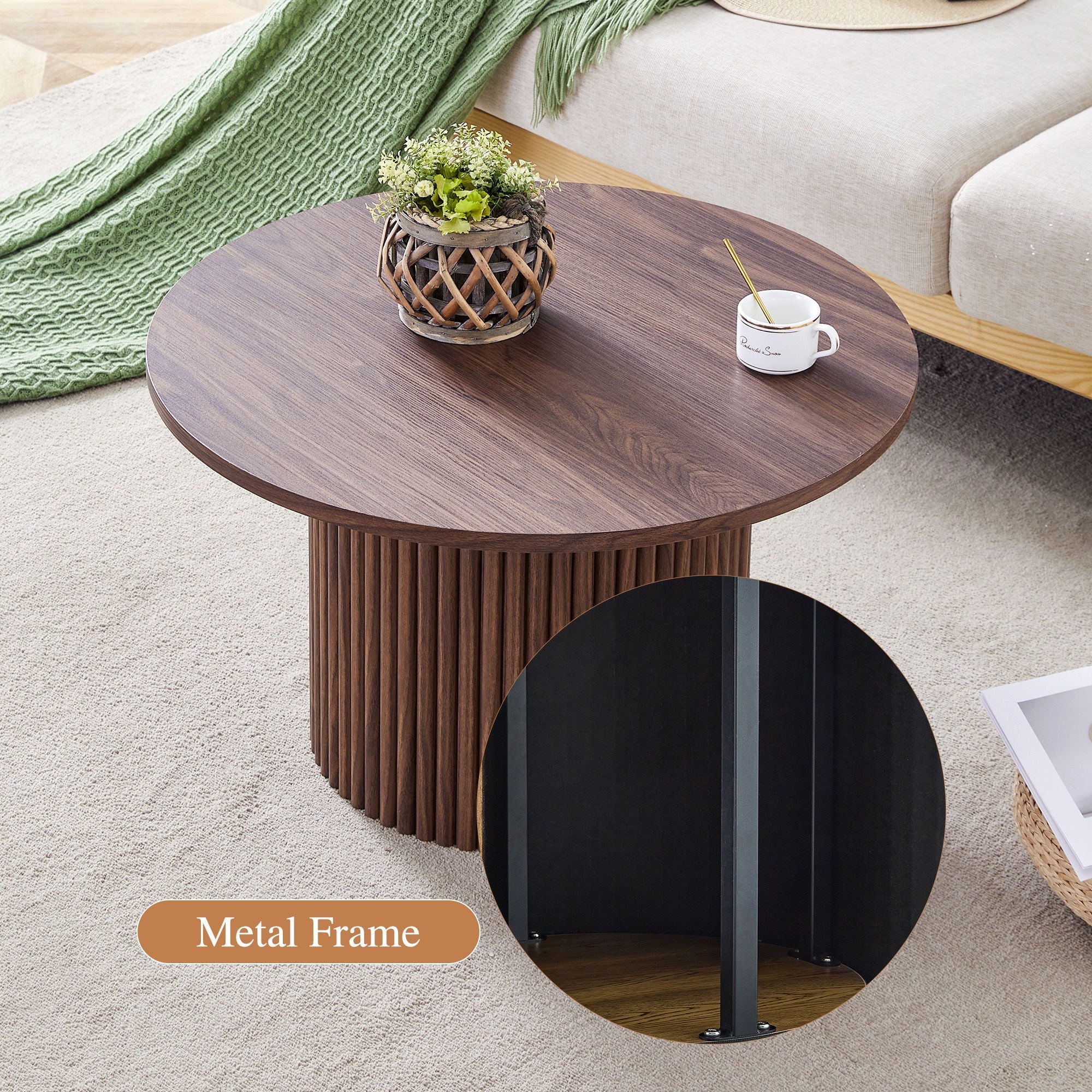 Modern Circular Coffee Table Cylindrical Design by HouseOfZazla
