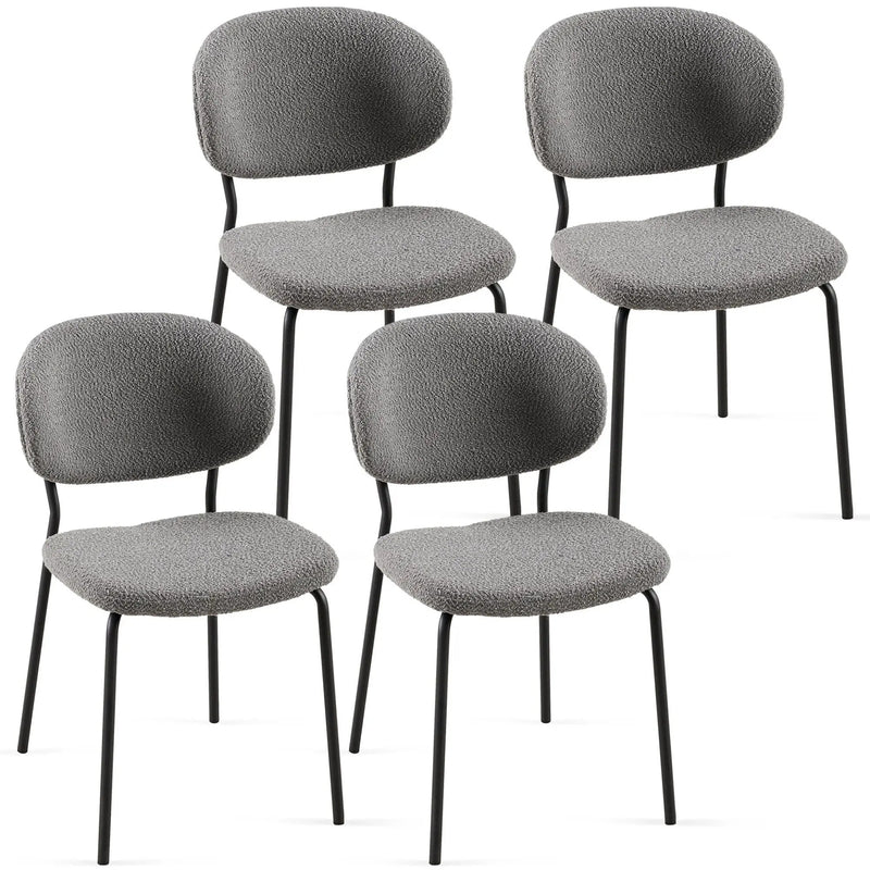 Boucle Dining Chairs, Dining Chairs With Metal Legs For Dining Room, Kitchen, Living Room by Unique Piece Furniture