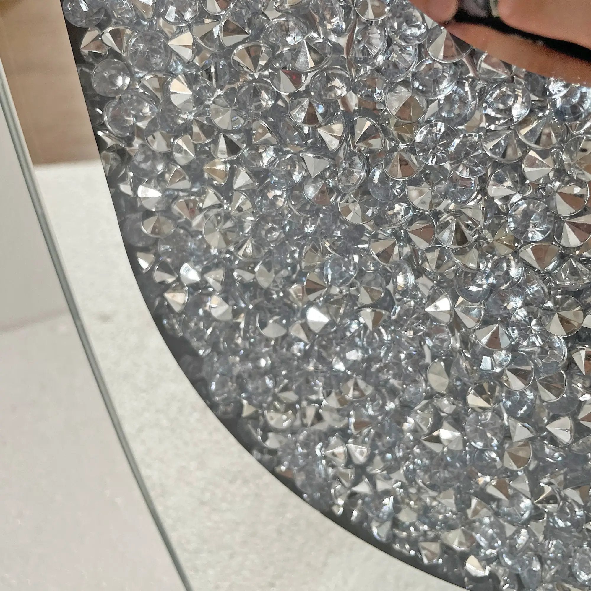 24.01" U-Shaped Floor Vase Shattered Diamond Mirror Surface by HouseOfZazla