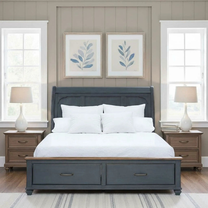 Sleigh Bed & USB Ports by Unique Piece Furniture