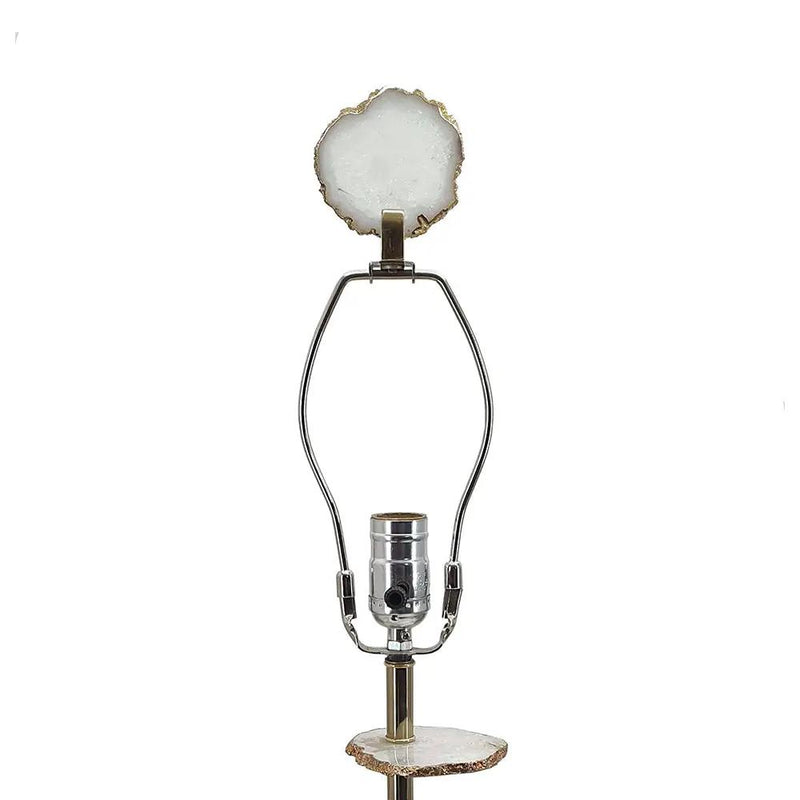 Smoke Agate-Slice Table Lamp with Marble Base by HouseOfZazla