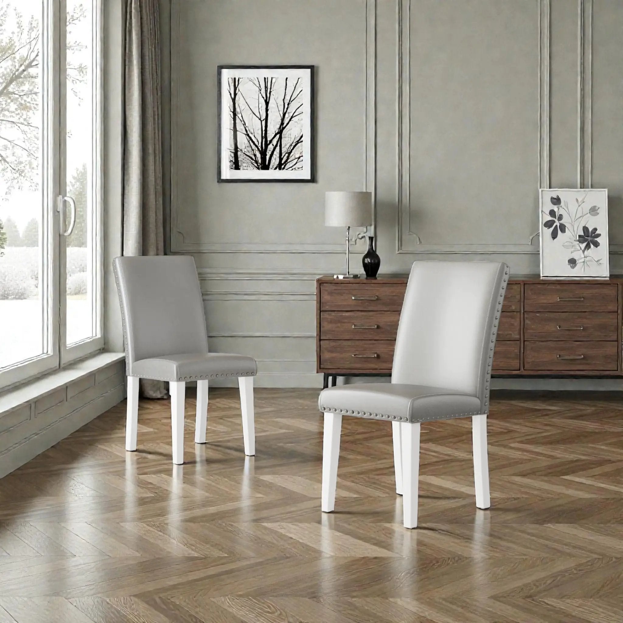 Upholstered Dining Chair With High Back Design (Set of 2) by Unique Piece Furniture