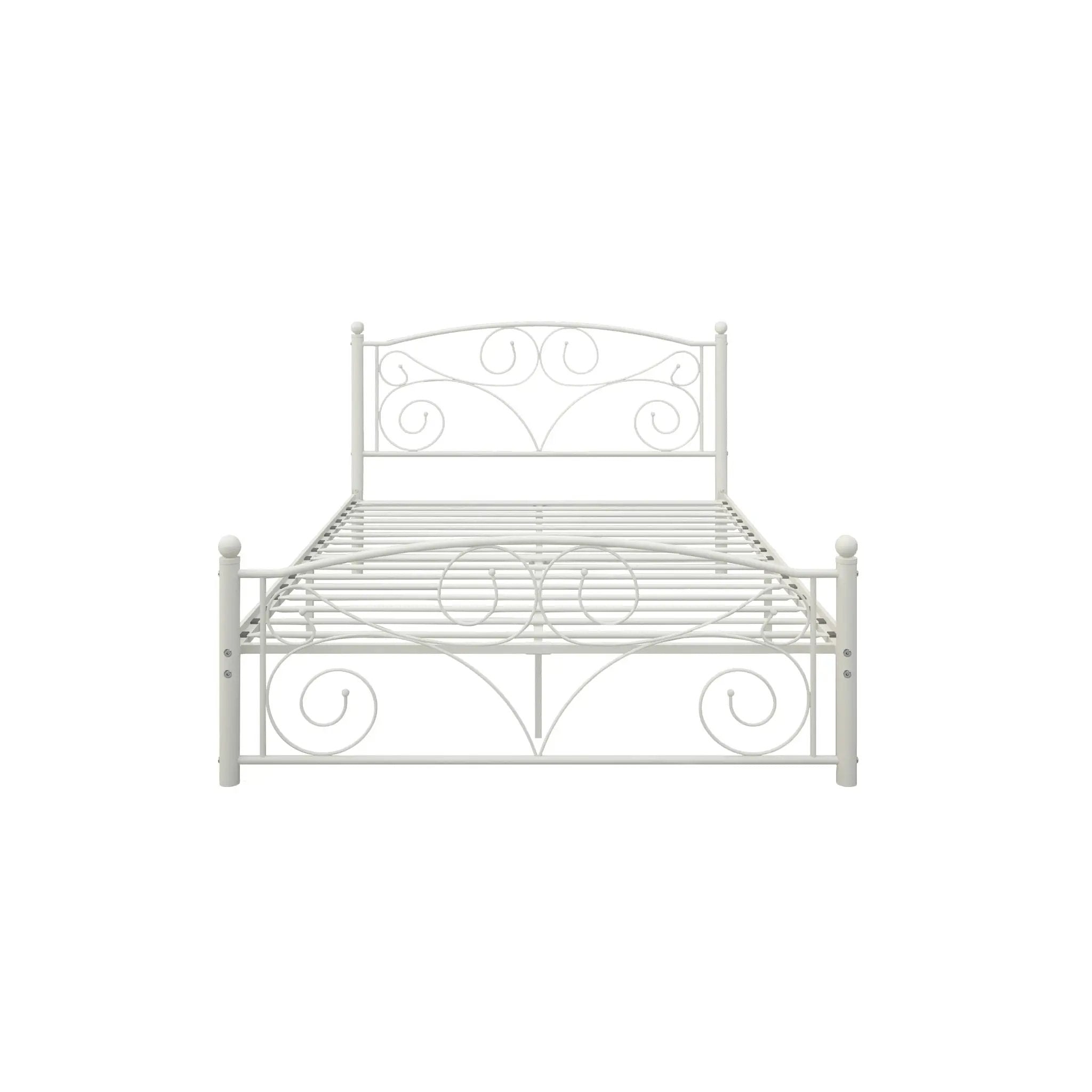 Unique Flower Sturdy System Metal Bed Frame With Headboard And Footboard by Unique Piece Furniture