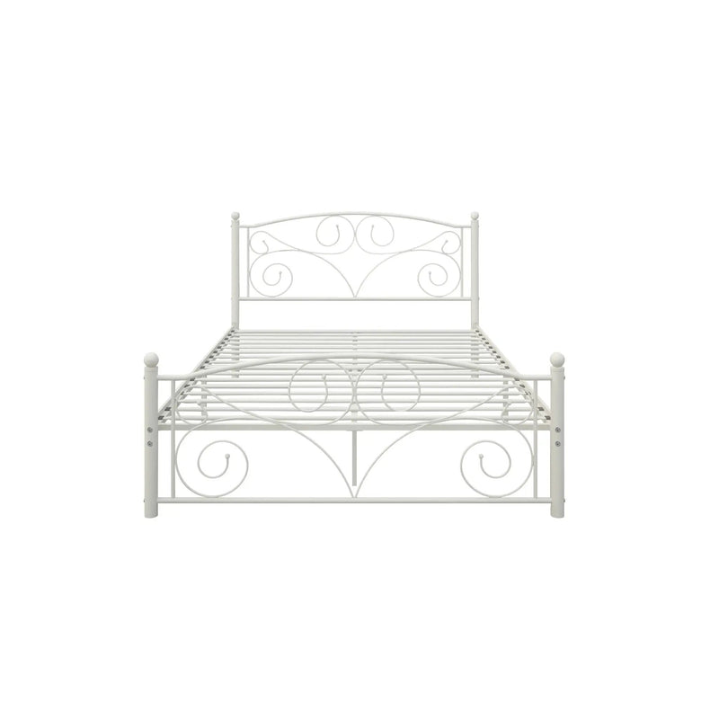 Unique Flower Sturdy System Metal Bed Frame With Headboard And Footboard by Unique Piece Furniture