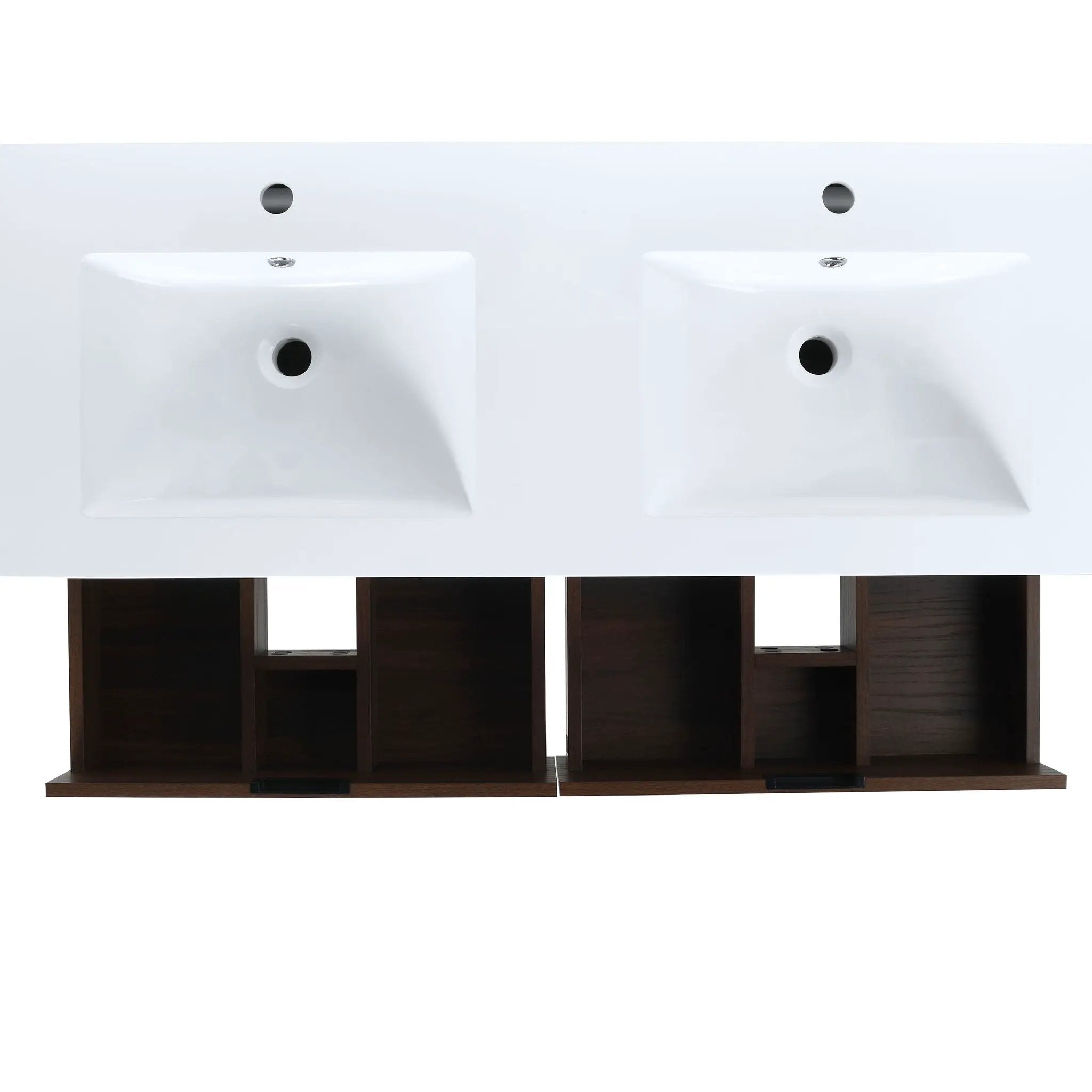 Modern Floating Bathroom Vanity With Dual Resin Sink, Soft Close Drawers by HouseOfZazla