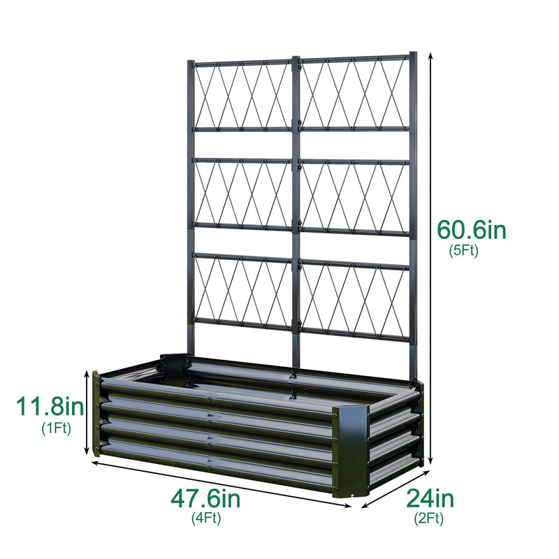 Galvanized Raised Garden Bed with Arch Trellis by HouseOfZazla