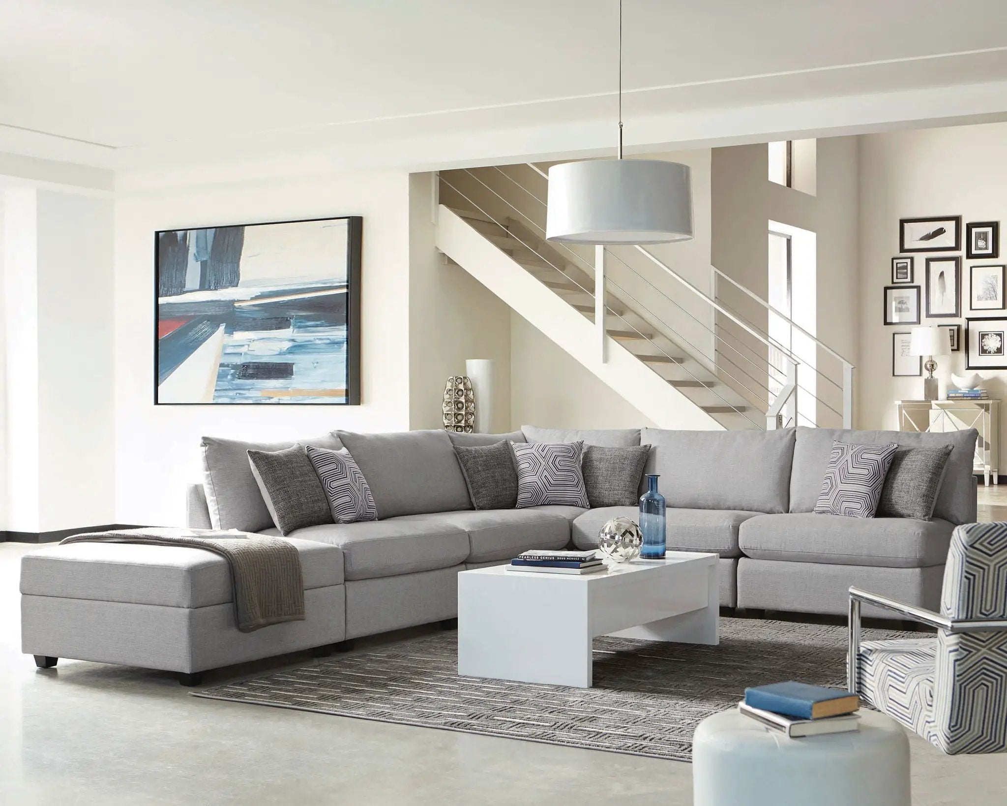 Cambria 6-piece Upholstered Modular Sectional Sofa Grey by Unique Piece Furniture