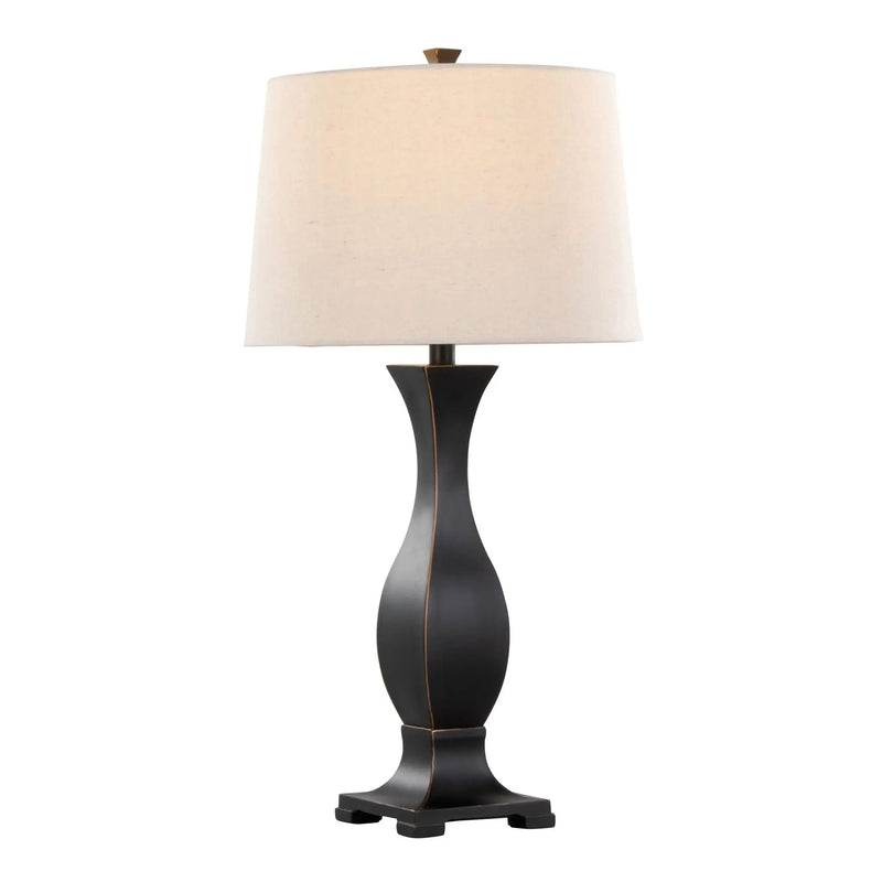 Riley - Contemporary Table Lamp (Set of 2) - Oil Rubbed Bronze / Oat by HouseOfZazla