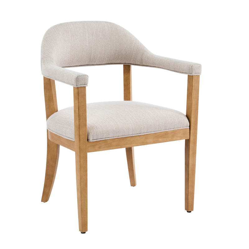 Wood Frame Upholstered Dining Chairs with Armrests (Set of 2) by HouseOfZazla