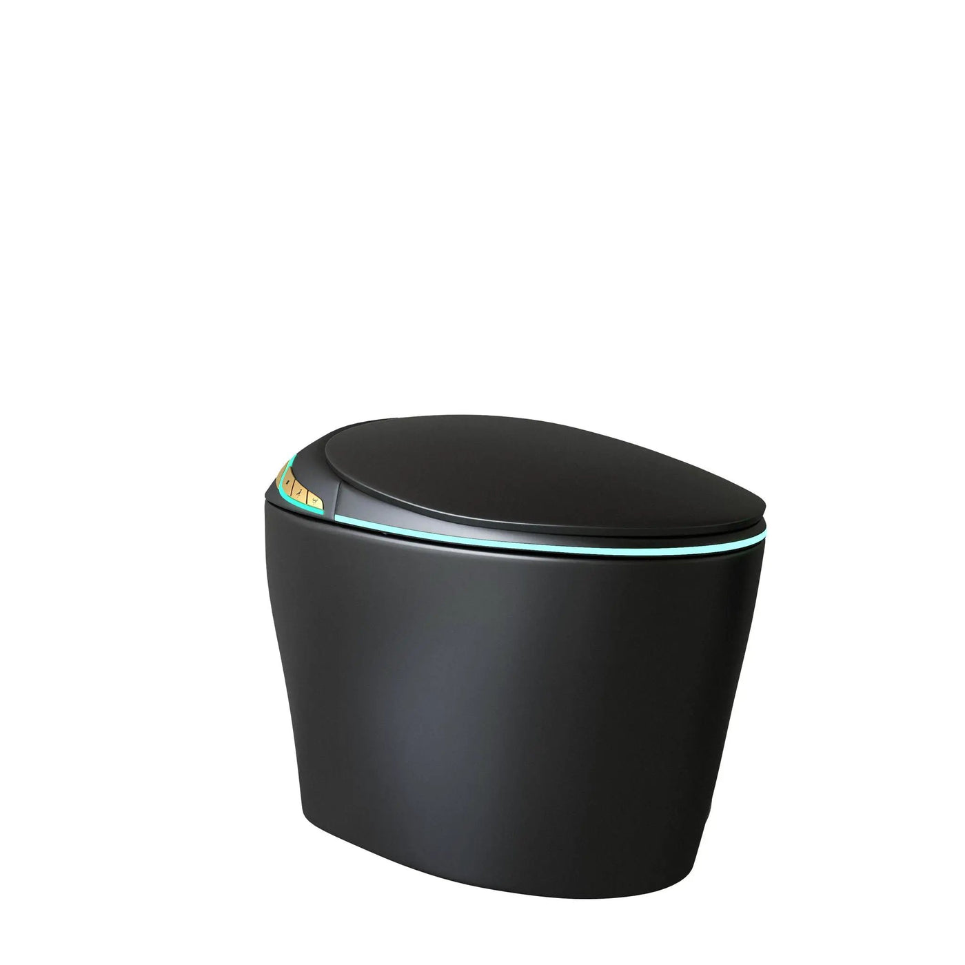 Unique Smart Toile With Built In Bidet, Auto Open / Close Seat, Foot Sensor, LED Display, Night Light, Warm Water & Dryer Ceramic by HouseOfZazla